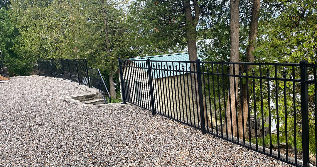 Grading, Landscaping With Wrought Iron Fence