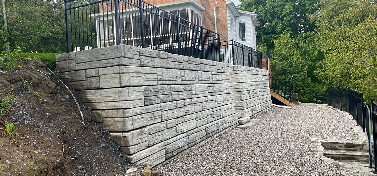 Retaining Wall With Wrought Iron Fence